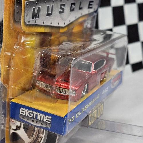 1/64 Jada Dub City Bigtime Muscle 1970 Oldsmobile 442 Metallic Red Maroon 70 New - Picture 2 of 11
