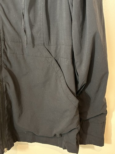 Lucy Urban Travel Coat abnehmbare Kapuze schwarz Reißverschluss Gürtel hinten Jacke Large - Bild 7 von 8