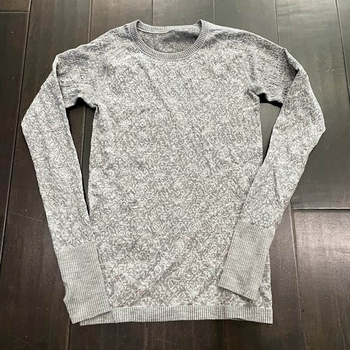 Lululemon Rest less Pullover Long Sleeve Textured Heathered Slate Women's Size 8 - Picture 2 of 7