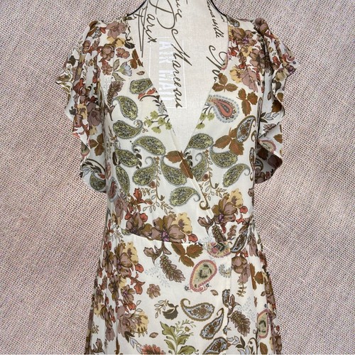 Neu mit Etikett Anthropologie DREW Wickelkleid Herbst Herbst Hochzeit fließend Paisley Cottagecore - Bild 3 von 12