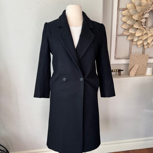 Adolfo Classics Jacke Damen Vintage schwarz Wolle lang über Wintermantel Größe 10P - Bild 1 von 13