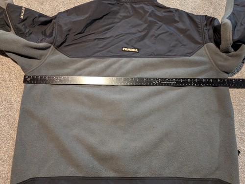 Frabill Jacket Mens XL Grey Black Fishing Fleece Nylon Windbreaker  - Picture 14 of 17