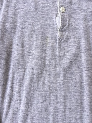 Vintage LL Bean River Drivers Shirt Large 80s 90s Gray Henley Wool Blend Thermal - Picture 3 of 9