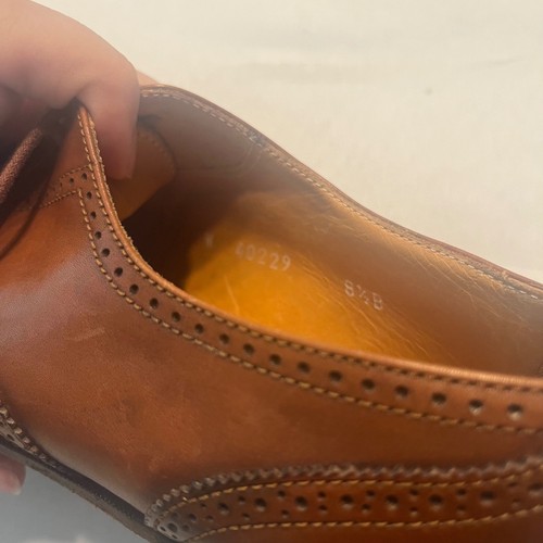 Ralph Lauren Wingtip Oxford Dress Shoes Size 8 1/2B Leather Brogue Lace Up Brown - Picture 10 of 12