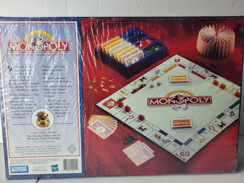 1995 Monopoly Deluxe Edition Board Game GOLD Tokens LN Open Box Contents Sealed - Picture 2 of 4