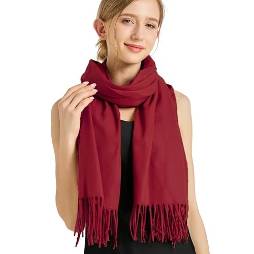  Pashmina Scarf for Women, Soft Pashminas Shawls and Wraps for Dark Burgundy - Picture 6 of 7