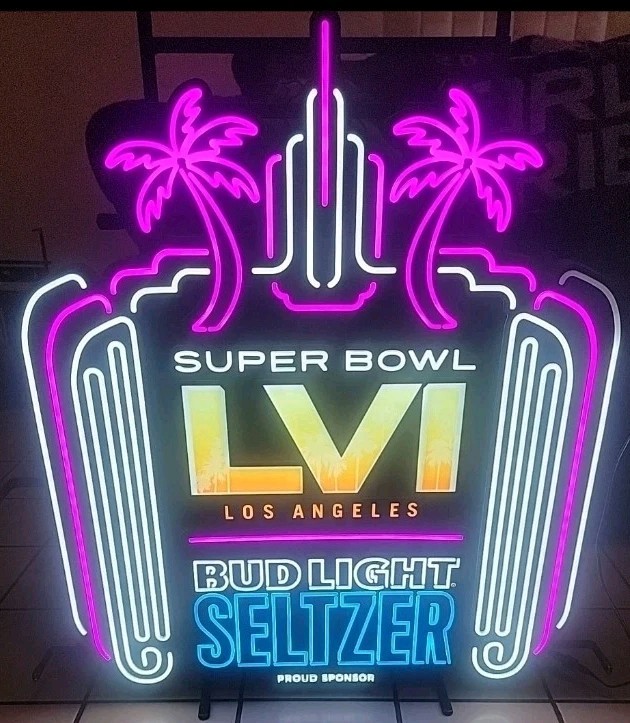 Super Bowl LVI 56 Bud Light Seltzer LA RAMS LED Neon Sign 5 COLORS