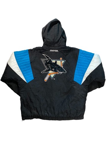 Vintage Starter San Jose Sharks Jacket Mens Large 1/2 Zip NHL Puffer 90s - Picture 3 of 11