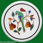 12" Marble Side Table Top Makrana Stone Pietra dura Handmade Work