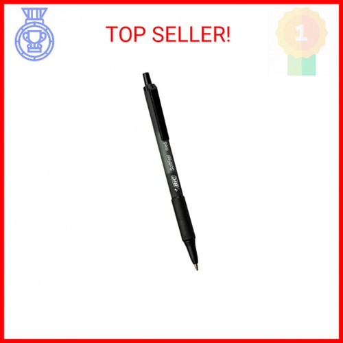 BIC Soft Feel Black Retractable Ballpoint Pens, Medium Point (1.0mm), 5-Count Pa - Picture 2 of 2