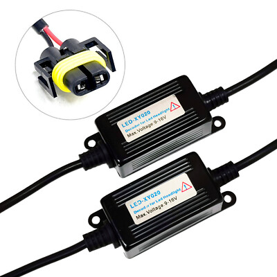 2x H11 H8 LED Decoder Canbus Error Warning Canceller Anti Flicker Relay Adapter
