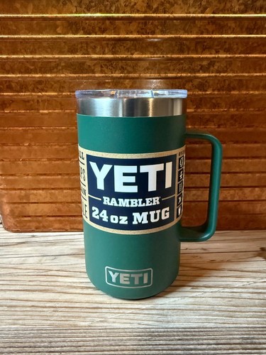 NEU SELTEN Yeti Rambler 24oz Becher Northwoods grüner Deckel Kaffeetasse