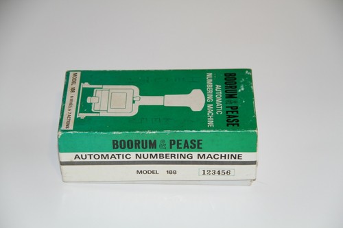 Vintage Boorum & Pease automatische Nummerierungsmaschine Modell 188 6 Räder 7 Aktionen - Bild 6 von 6