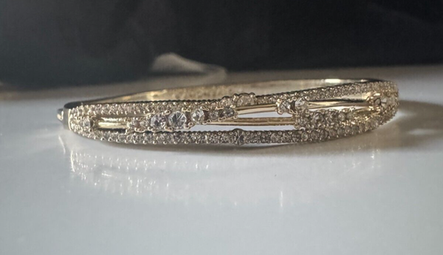 GORGEOUS Givenchy Designer Crystal Rhinestone Bangle Bracelet!! 2.25" Diameter - Picture 5 of 11