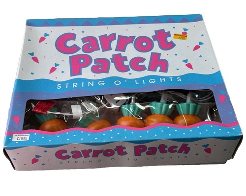 Carrot Patch Light String Midwest Importers Vintage NIB Easter Decor Spring Bunn - Picture 3 of 9