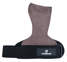 Vinsguir Brown Leather Weight Lifting Straps Training Grips Wrist Wrap Unisex
