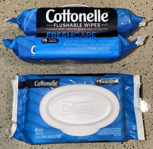 (2x) Cottonelle Fresh Care Salviette Lavabili 2 Confezioni Flip-Top (2 X 84 Salviette Totali) - Foto 3 di 3