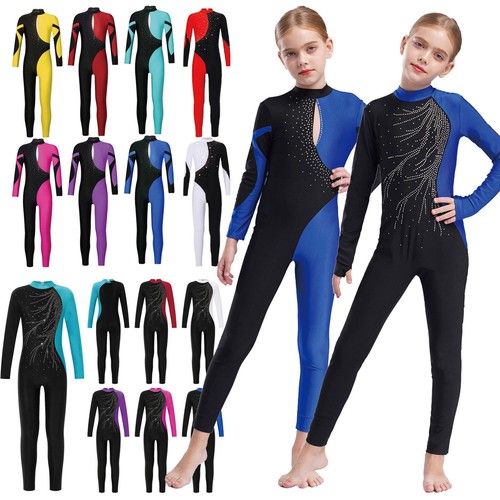 Girls Full Body Gymnastics Leotard Ballerina Dance Unitard Jumpsuit Costume - Picture 2 of 133