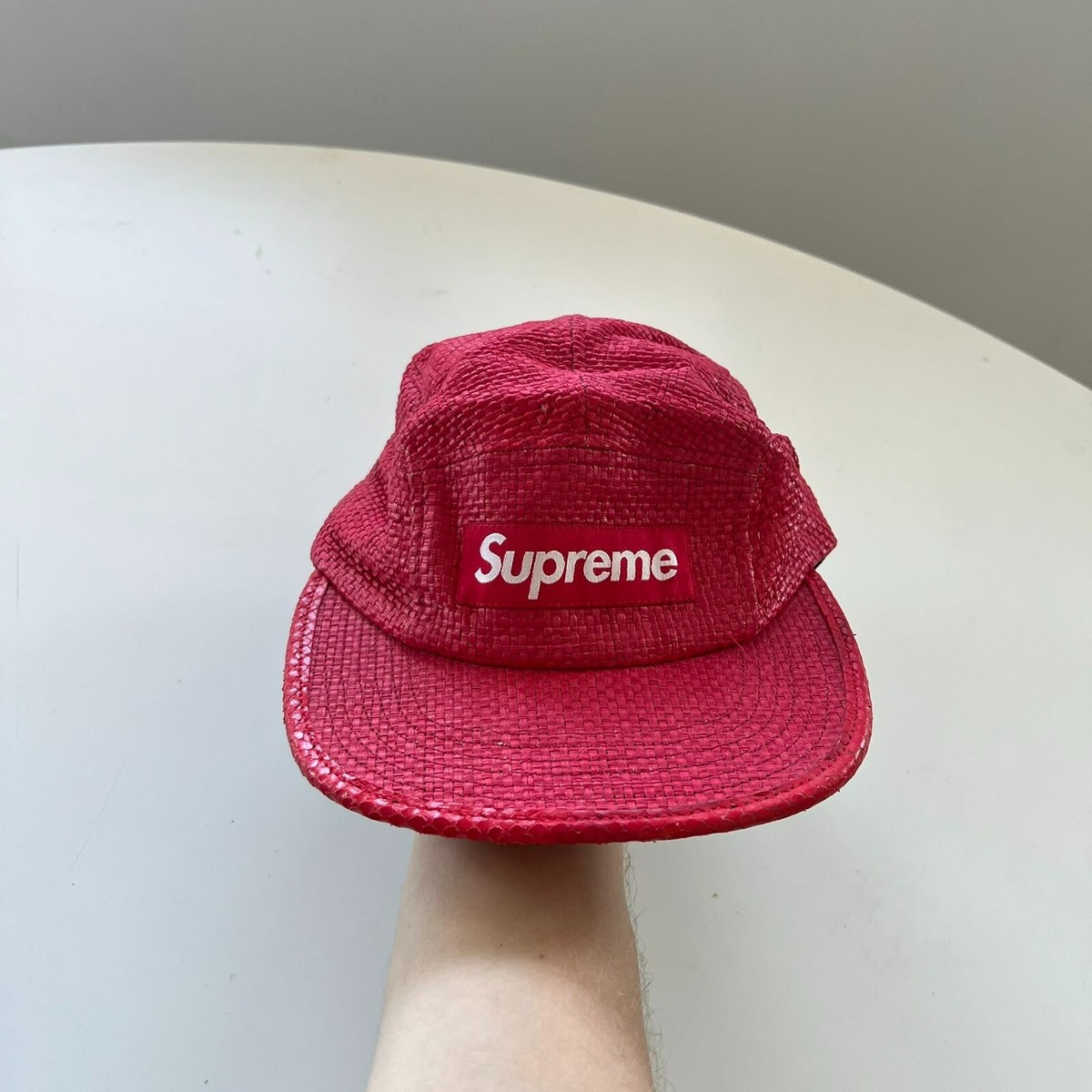 Supreme straw 5 panel red cap | eBay