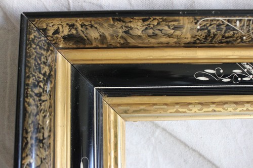 SUPERB ANTIQUE WOOD FITS 9 X 12" PICTURE FRAME ORNATE GOLD ARTS CRAFTS GESSO - Picture 11 of 24