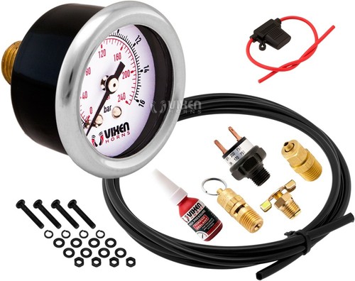 3GAL ALUMINUM AIR TANK/200PSI COMPRESSOR SYSTEM KIT F/TRAIN HORN 12V VXO8330APRO - Foto 11 di 11