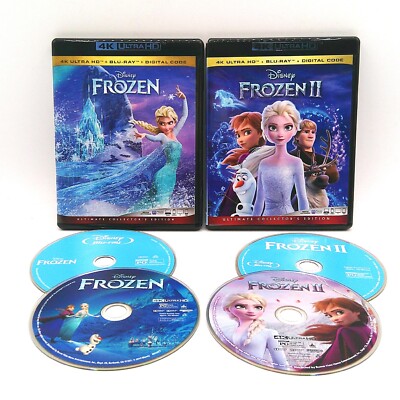 DISNEY S FROZEN 1 & 2 [4k Ultra HD + Blu-ray + digital] 2-MOVIE Collection - NEW