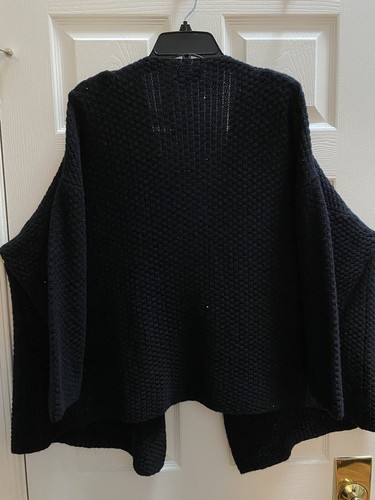 Eskandar O/S Black Cashmere /Silk Cardigan W/ Tiny Sequins - Picture 4 of 4