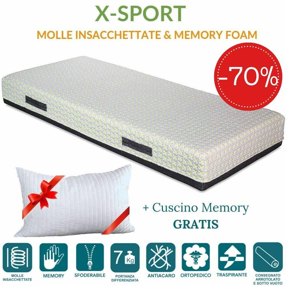 EVERGREENWEB ✅ Materasso Matrimoniale 165x190 Antistress + Cuscini GRATIS GORĄCE nowość