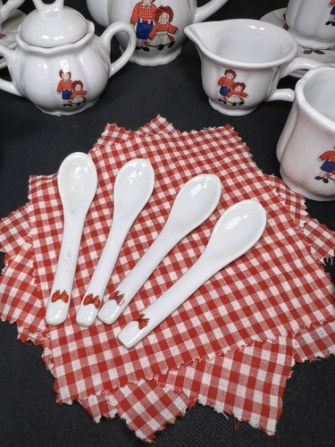 Vintage Complete Raggedy Ann & Andy Tea Play Set Delton Collectibles 26 Pieces - Picture 6 of 24