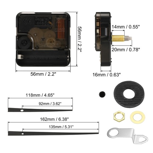 Uhrwerk Ersatz 2Stk Quartz Uhrwerk Batterie Betrieben Basteln Wand Uhr Aluminium - Bild 2 von 7