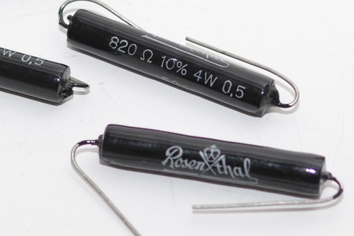 4x Vintage Rosenthal Widerstand 820 Ohm / 4 W für Röhrenverstärker, 50er J., NOS - Picture 2 of 2