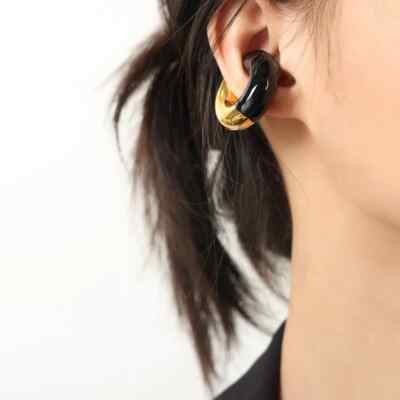 Gold Plated Pearl Dangle Ear Cuff For Women - Non Pierced Clip-On Cartilage Earrings, Trendy Jewelry Gift