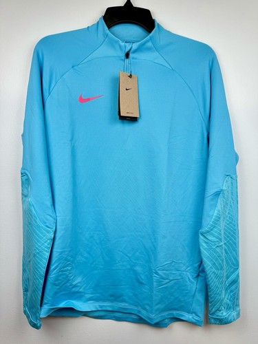Nike Dri FIT Strike 1/4 Zip Calcio Drill Top Blu Uomo Taglia Media - Foto 1 di 9
