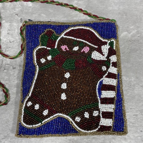 C. Marie Perlen Lebkuchenmann Umhängetasche Handtasche Tasche Weihnachten 5,5 x 7 Zoll - Bild 1 von 10
