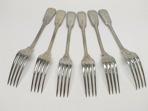 Vintage SET MIT 6 CHINON ALPACA ALPACCA DESSERTGABELN 6 3/8" GABELN  - Bild 3 von 8