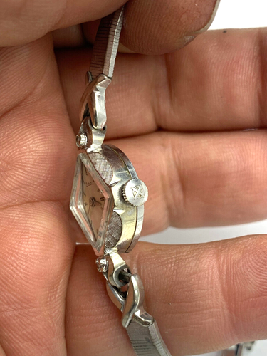 Sternzeichen Uhr Damen 14K Gold Gehäuse Diamanten 17 Jewels Wind 60er Jahre funktioniert Vintage - Bild 7 von 18