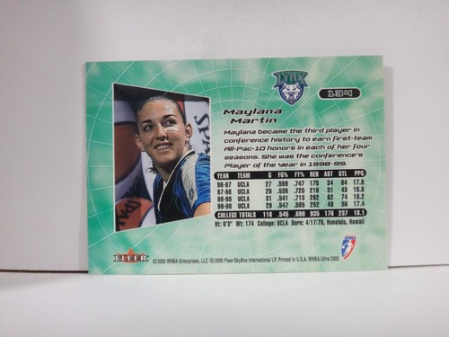 2000 Ultra WNBA #134 Maylana Martin Rookie - Picture 2 of 2