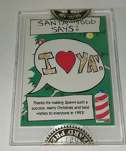 1992 Wizard Press Magazine Santa Todd Card COA Todd McFarlane - Picture 7 of 11