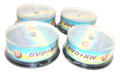KHypermedia DVD+R 25 RW pack Data 4.7GB Video 120 Min 1x-2.4x Lot of 4