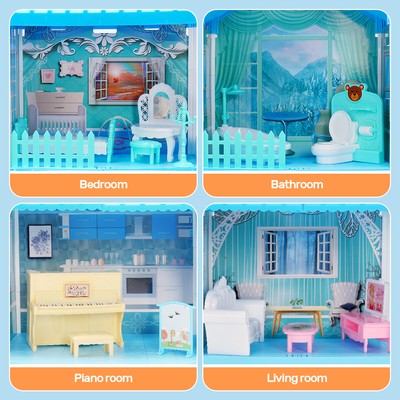 7 Rooms Huge Doll house Barbie Doll house With Realistic Lights