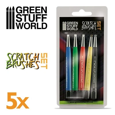 GREEN STUFF WORLD Set 5 Penne Abrasive - Pennelli Scratch Attrezzi Penne abrasive pulizia ruggine