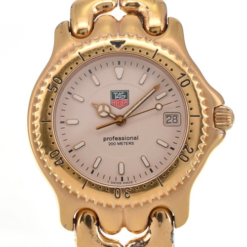 Tag Heuer S/El WG1130-0 Professional 200M Elfenbein Zifferblatt Quarz Herrenuhr E#139511