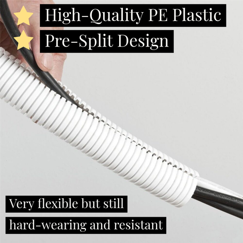 Conduit Spilt Cable Tidy Flexible Tube Convoluted Protection Tubing PE - Picture 6 of 33