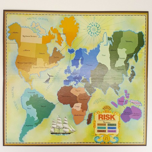 Risk World Conquest Replacement Game Board Only Craft Wall Art Map 1975 - Picture 4 of 4