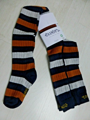 ewers Strumpfhose, schwarz/grau/ocker geringelt mit leichter Rippe.  NEU!!! - Bild 1 von 2