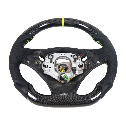 For BMW E90 E91 E92 E93 M3 335i Carbon Fiber Leather Flat Custom Steering Wheel - Picture 4 of 8