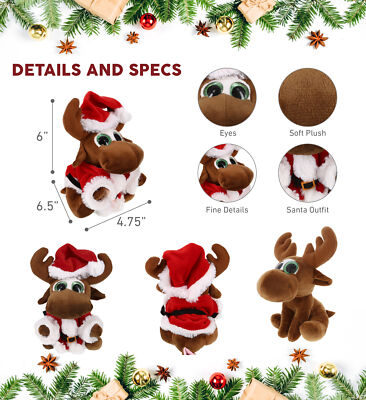 PLUSH SANTA - SPARKLE EYES PLUSH - SMALL MOOSE | eBay