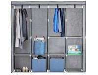 Home Triple Modular Fabric Wardrobe Grey Black Customizable 43kg Capacity