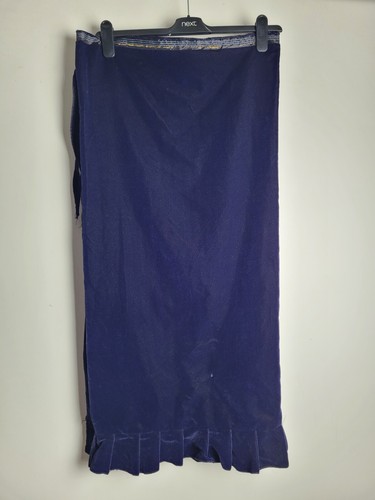 Ladies Wrap Around African Nigerian Wrapper Skirt Fabric Dark Blue Velvet - Picture 7 of 8