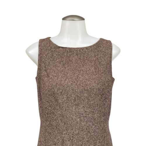 Vintage 00s ANN TAYLOR Womens 4P 4 PETITE Wool Pencil Dress Sheath Lined Slit - Picture 11 of 22